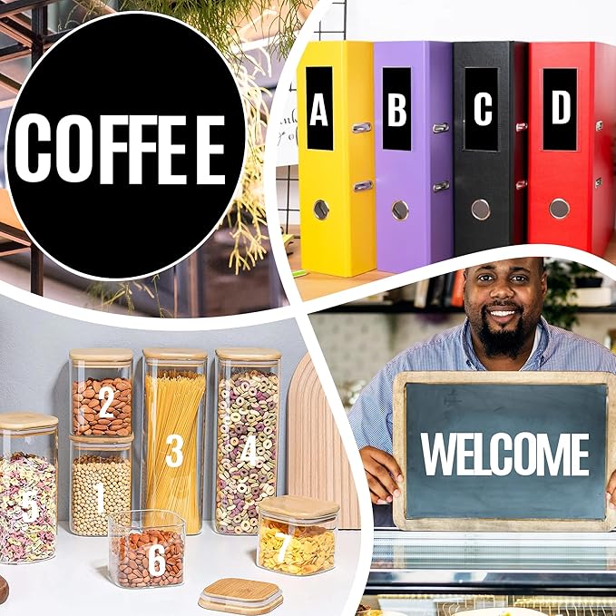 910 PCS 42 Sheets Letter Stickers Large Mailbox Numbers and Letters Self Adhesive Vinyl Waterproof Custom Alphabet Number Stickers for Mailbox Address, DIY Crafts, Door, Windows Decor (3 Inch,White)