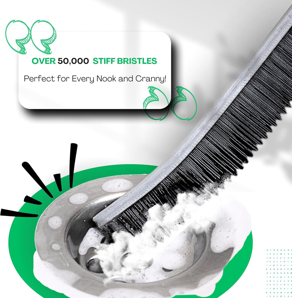 Hard Bristle Crevice Cleaning Brushes for Household use - Multifunctional Crevice Cleaning Tools for Housekeeping & Bathroom Cleaning Tools - Small Cleaning Brushes for Tight Spaces