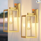 PARTPHONER Gold Dusk to Dawn Outdoor Lights for House Wall Mount, Sensor Exterior Lighting Fixtures set of 2, Anti Rust Wall Sconce Lamp, Waterproof Wall Lantern for Doorway, Garage, WTWL181AJ2