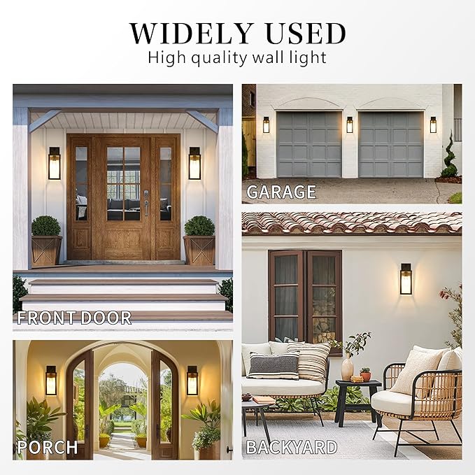 Motion Sensor Dawn to Dusk Outdoor Sensor Light Fixture Anti-Rust Exterior Wall Lighting Waterproof Outdoor Wall Lantern for Porch Patio Front Door Garage