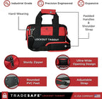 TRADESAFE Lockout Tagout Bag for Loto Devices - Polyester Canvas Lock Out Tag Out Kit Bag, Heavy Duty Tool Bag Organizer, 12-1/2 x 8 x 9-3/4 inches