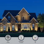 LEONLITE 12W/7.3W/3.7W Dimmable 5CCT LED Low Voltage Landscape Lights, Wall Wash Landscape Lighting Outdoor, 12V Landscape Spotlight, ETL, Aluminum, IP65 Waterproof, Pack of 4