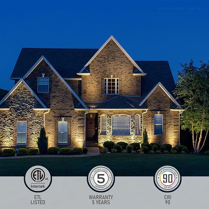 LEONLITE 8-Pack 12W/7.3W/3.7W Dimmable 5CCT LED Low Voltage Landscape Lights, Wall Wash Landscape Lighting Outdoor, 12V Landscape Spotlight, ETL, Aluminum, IP65 Waterproof