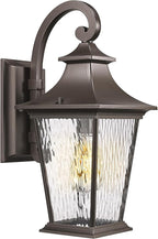 Emliviar 18.1" Outdoor Wall Light in Oil Rubbed Bronze Finish, Outside Wall Mount Light for Front Door, Water Ripple Glass with Die-cast Aluminum, 500181 ORB