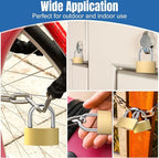 6pcs Solid Brass Keyed Padlock, Small Yellow Gym Lock, Strong Padlock with Same Key for Luggage Toolbox (60mm)