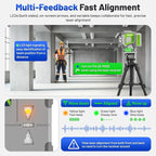 Laser Detector, Huepar Pro LCD & LED Laser Receiver LR300 for Laser Level -Green&Red Beams Outdoor, Compatible with Huepar & Pro Laser Levels with Pulse Mode, Up to 660Ft, IP65, Magnet, Clamp Included