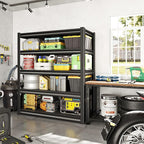 48" W Garage Shelving Heavy Duty, 3000LBS Loads Garage Storage Shelves Heavy Duty, 5-Tier Metal Shelving Units and Storage Racks, Industrial Utility Shelf,48" Wx24 Dx78 H, Black