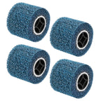 4.5" x 4" Abrasive Drawing Wheel Surface Conditioning Tool, 4 Pcs Wire Wheel Burnishing Tool for Metal Polishing, Rust, Oxidation - 3/4" Quad Keyway for Hand held Polishing Machine(Blue)