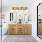 4 Light Bathroom Vanity Lights Brushed Brass Bathroom Lighting Fixtures over Mirror with Clear Glass Shade, Vintage Gold Vanity Light For Bathoom, Modern Bathroom Wall Vanity Lighting Fixtures