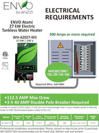 ANZZI Envo ANZZI Electric Tankless Water Heater 27 kWat 240 Volts, Small Enough to Install Anywhere - For kitchen faucet, bathroom faucet and shower (WH-AZ027-M3)