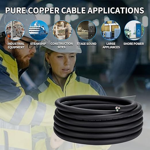 10 Gauge 3 Conductor Electrical Wire 10 AWG 3 Wire Oxygen-Free Copper PVC Stranded 100FT 10/3 Wire for LED Lighting Outdoor Low Voltage Extension Cable (10AWG-3C, 100FT)