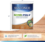 Seal-Once Nano+Poly Penetrating Wood Sealer with Polyurethane - Premium Waterproof Sealant -1 Gallon & Cedar