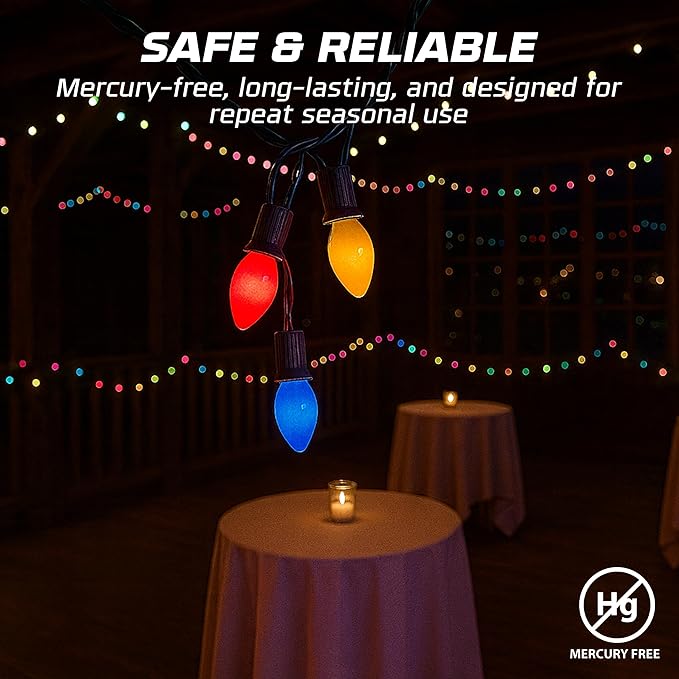 OHLECTRIC Night Light Bulbs (24 Pack – Red), 7 Watt Mini Bulbs – E12 Candelabra Base, Non-Dimmable, 120 Volts – C7 Night Light Lamp Replacement Bulb for Salt Lamps, Window Candles, Holiday Decor