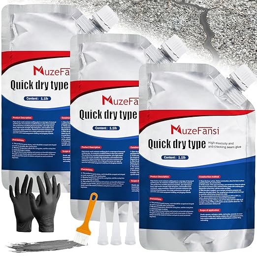 Concrete Crack Filler, Premium Crack Filler, Waterproof Self-Leveling Cement Sealant, Fast-Drying Crack Repair for Driveway, Sidewalk, Garage & Foundation – Indoor Outdoor Use (3 PCS)