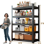 Over The Washer and Dryer Storage Shelf with Baskets, Multi Functional Storage Rack Storage Shelf Organizer Black for Laundry Room,Suit Washing Machine Width Within 32.6", Hold 500 lb, Black