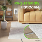 GEARit 360 Rotating Flat Plug Extension Cord with 3 Outlets (25ft, Gray) 16AWG/13A 3 Prong Wire, Outlet Saver for Home Office Dorm Room Essentials, ETL Certified