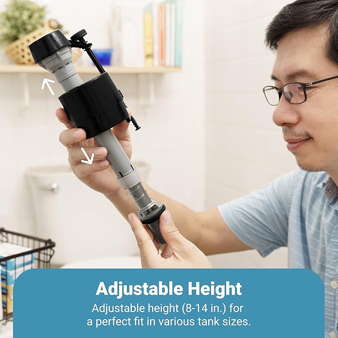 Toilet Tank Replacement Kit 2-Pack - Complete Parts: Universal Toilet Fill Valve and 2" Toilet Flapper Repair Kit - Toilet Flush Repair Kit - Efficient Flush System - 7.8Lx5.9Wx5.5H in