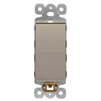 LIDER Minimalist Design Matte Finish Lighted Decorator Switch, Frameless Paddle Light Switch with Locator Light, Grounding Screw, 3-Way or Single Pole, 15A 120V, UL Listed, LS15-3W-NK, Nickel