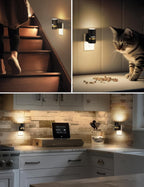 L LOHAS LED Motion Sensor Night Light Plug in, Night Lights Plug into Wall with Adjustable Brightness, 3000K Warm White, 1W Energy-Saving Nightlight for Bathroom Bedroom Kitchen Hallway, 2 Pack