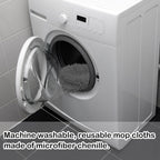 Reusable Microfiber Chenille Mop Pads Compatible with Swiffer Sweeper, Dry Sweeping Cloths & Wet Mopping Cloths, Refills for Hardwood Surface Floor Cleaning, 4 Pack (Grey)