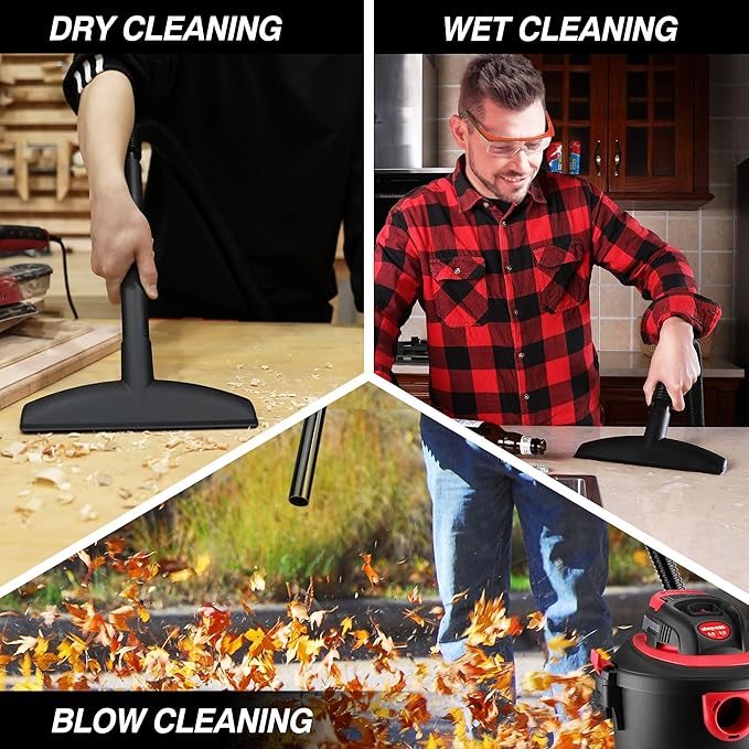 Shop-Vac 2035089 Wet/Dry Vacuum Cleaner, 5 Gallon, 3.0 Peak HP, 1.25 Inch Diameter x 7 Foot Hose, 7 Foot Cord, Ideal for Jobsite, Garage & Workshop