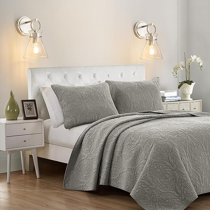 Wall Sconces 2 Pack Modern Vanity Light Fixtures for Bathroom Nickel Wall Mount Lighting Lamp Hardwired Farmhouse Wall Lights with 6 Inch Clear Glass Shade for Bedroom Living Room Mirror