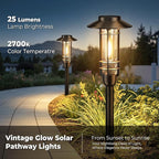 6 Pack Solar Pathway Lights Outdoor, Upgraded Bright Solar Powered Garden Light Outside, Waterproof Outdoor Lighting for Landscape Lawn Patio Yard Path Driveway Walkway Decor, Warm White