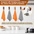 FIXSMITH Microfiber Cleaning Cloth -Pack of 12, Highly Absorbent Cleaning Rags(Grey&Orange), 16"X12" All Purpose Cleaning Towels for Housekeeping, Kitchen, Car, Reusable Microfiber Towels