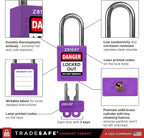 TRADESAFE Lockout Tagout Locks Set - 10 Purple Keyed Alike Padlocks, 2 Keys Per Lock, OSHA Compliant Loto Locks for Lock Out Tag Out Stations, Premium Grade