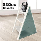 Taranta 3 Step Ladder,Aluminum Lightweight Folding 3 Step Stool with Anti-Slip Wide Pedal,330lbs Capacity Step Ladder for Household,Kitchen,Office - White