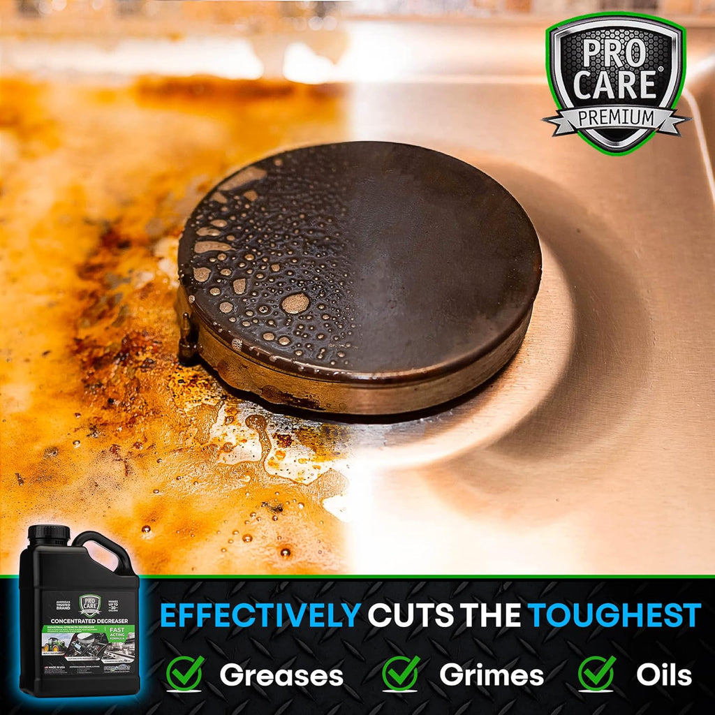 Procare - Degreaser Concentrate - Tool, Shop Floor, Engine & Commercial Kitchen Cleaner - Cleaning Supplies - Degreaser - Made in the USA (1 Gallon)