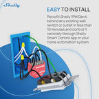 Shelly 1PM Gen4 | Wi-Fi, Zigbee, Matter Smart Relay Switch with Power Metering, 1-Channel 16A | Home Automation | Alexa, SmartThings, Google Home, Apple HomeKit Compatible | iOS Android App (4 Pack)