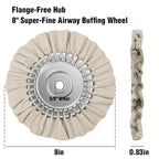 2PCS 8" Airway Buffing Wheel with 5/8" Arbor Flange-Free Hub，White Buffing Wheels for Angle Grinder, Mirror-Like Finishing Polishing Wheel for Aluminum Wheels Stainless Steel Chrome
