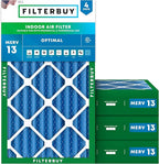 Filterbuy 16x24x4 Air Filter MERV 13 (MPR 1900) Health Defense Replacement (4-Pack), Electrostatic Pleated HVAC AC Furnace Filters, Made in USA (Actual Size: 15.38 x 23.38 x 3.63)