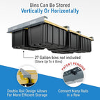 HANDT Overhead Garage Storage Rack, Connectable Heavy Duty Metal Ceiling Rails For Garage Storage Organization Shelving System, Hanging Racks For Tote Containers, Supports Up To 6 Bins, 4 Sets Gray