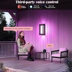 LED Outdoor Wall Light Color Changing, 14 Inch Modern RGBCW Wall Sconce, 22W 1800LM Exterior Light Fixture, Smart Porch Lights Tuya App Control, ETL Certified