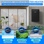 Natural Gas Tankless Water Heater,5.26GPM 20L Outdoor,Instant Hot Natural Gas Water Heater with Fahrenheit Digital Display,Multi-Protection