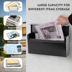 KYODOLED Wall-Mount Mailbox, Large Capacity Mail Box, Mailboxes for Outside, Galvanized Steel Rust-Proof Metal Post Box, 14.56" x7" x4.13" Black