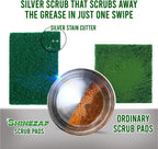 12 PCS Heavy Duty Scour Pads, Non Abrasive Green Nylon Reusable Scrub Pads for Kitchen, Sink, Dishes, Garage and Multipurpose Cleaning