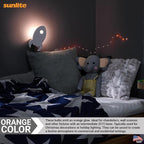 Sunlite Incandescent C9 Colored Night Light Bulb, 7 watts, 120 Volts, Intermediate E17 Screw Base, 2000 Rated Hours, Christmas-Lights Nightlight, Orange, 25 Pack