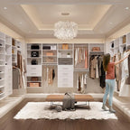 ROOMTEC Modular Closet System, 90" Wall-Mounted Closet Organizer with Hanging Rods, Modern Wooden Tower for Walk-In Closets, Wardrobe Storage Kit, White