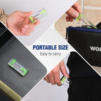 WORKPRO Small Level, 3 Inch Mini Level Tool, Magnetic Level with 2 Different Bubbles 90°/180°, Shatterproof Cross Check Bubble Level, Pocket Level for Picture Hanging Tool