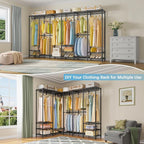 VIPEK V60 Extra Large Portable Closet Rack Heavy Duty Clothing Rack for Hanging Clothes Freestanding Wardrobe, Metal Closet for Bedroom Storage and Organizer, Load 1620lbs, Black