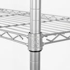 Seville Classics UltraDurable Heavy Duty NSF Solid Steel Wire Rack Storage Unit Wheels, 6-Tier Shelving, 48" W x 18" D