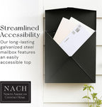 NACH Mailboxes for Outside Wall Mount, 10 x 10 x 4 inch Black Mailbox, Waterproof Mailboxes for Outside - Chicago Style Mail Box