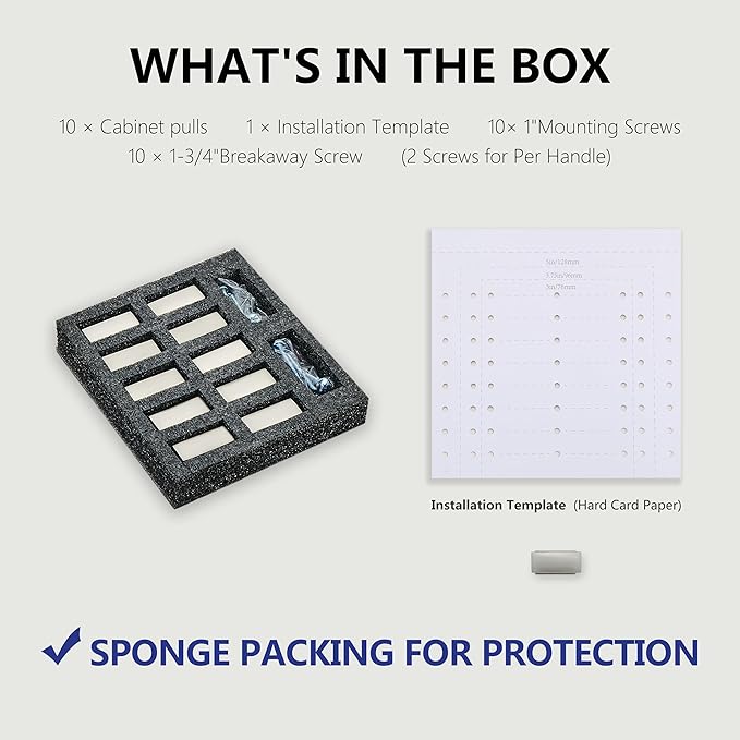 10 Pack Kitchen Cabinet Knobs, Brushed Satin Nickel Dresser Drawer Knobs and Pulls for Bathroom Cabinets