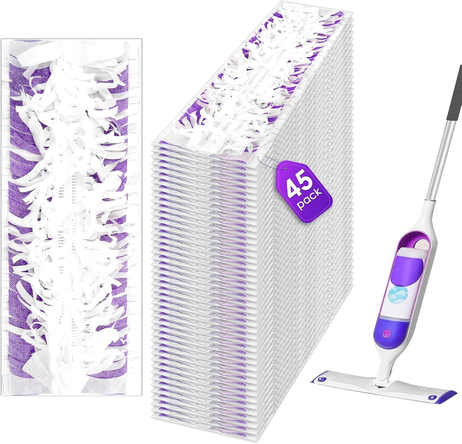 (45 Pack) PowerMop Replacement Power Mop Pads for Swiffer PowerMop, Disposable PowerMop Mopping Pad Refills Compatible with Swiffer PowerMop, Multi-Surface Mop Pad Refills for Floor Cleaning