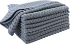 POLYTE Ultra Premium Microfiber Kitchen Dish Cloth Waffle Weave, 8 Pack (12x12 in, Gray)