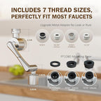 Frizzlife FF1080 Faucet Extender 8pcs Replacement Cartridge, 2pcs Carbon Fiber and 6pcs PP Cotton Filter for FF1080, FF1080-EX, FF1440 Sink Faucet Water Filter