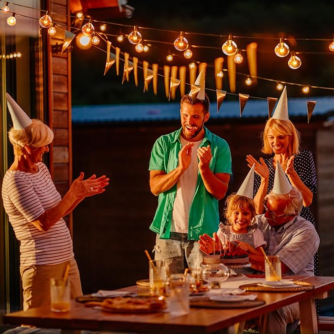 G40 Replacement Light Bulbs 120V 5W Clear Globe E12 Replacement Bulbs for Outdoor String Lights Dimmable Incadescent Bulbs for Indoor Outdoor Patio Decor,Pack of 25